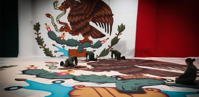Fabricación de bandera de México
