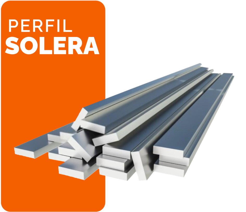 Soleras de acero sobre fondo blanco y anaranjado