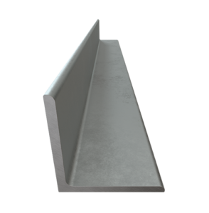 Vista frontal ángulo de acero con lados iguales