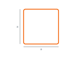 Esquema de perfil tubular cuadrado