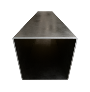 Vista frontal de perfil HSS cuadrado