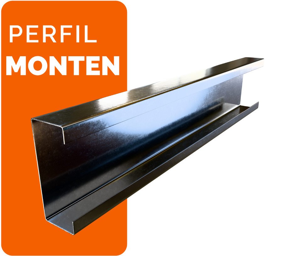 Perfil Monten C sobre fondo blando y anananjado