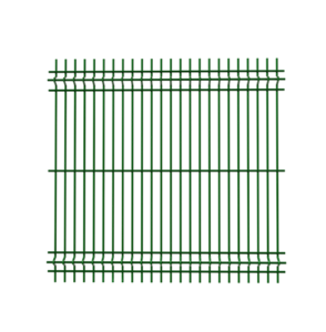 Vista frontal de panel de reja de acero verde