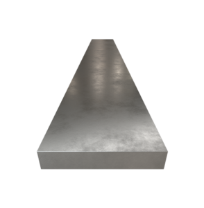 Vista frontal de solera de acero