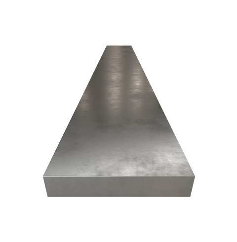 Vista frontal de solera de acero