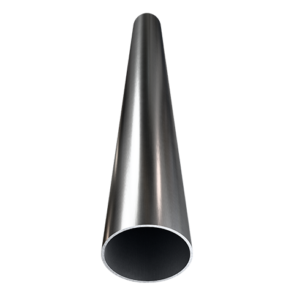 Vista frontal de tubo de acero inoxidable