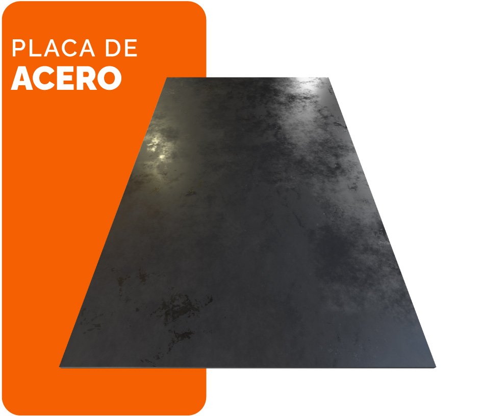 Placa de acero infografía