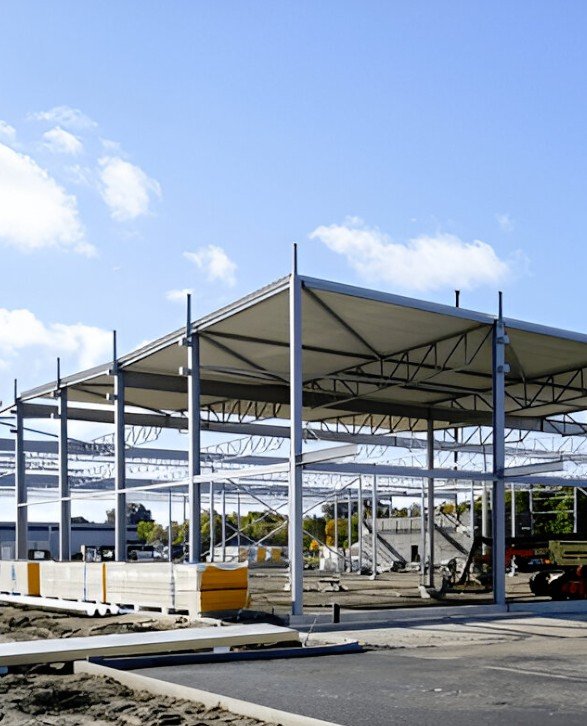 Econotecho utilizado en construcción de bodega